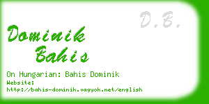 dominik bahis business card